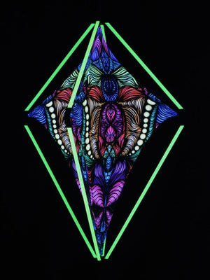 PSYWORK blacklight snap-2gether deco object "Magnetic Field Neon", 90x63cm