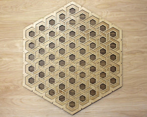 Complex Hexagon Knot Three Layer Wall Art - Maple, Birch, Walnut - Trancentral Shop