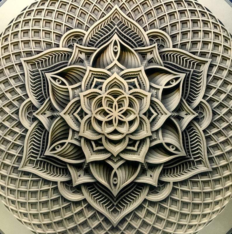 Golden Flower Wall Art Sacred Geometry Mandala - Trancentral Shop