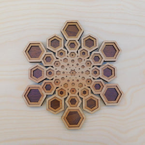 Hexagon Star Fractal Three Layer Wall Art - Trancentral Shop