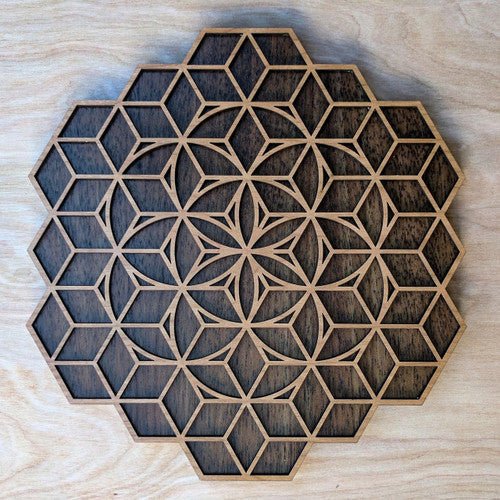 Isometric Seed of Life Two Layer Wall Art - Trancentral Shop