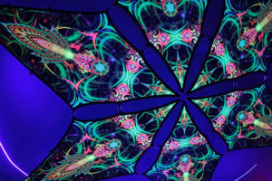 Leaf – Psychedelic UV-Reactive Canopy – Ceiling Decoration – 6 petals set - Trancentral Shop