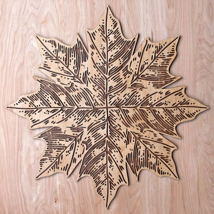 Maple Leaf Mandala 22" Two Layer Wall Art - Trancentral Shop