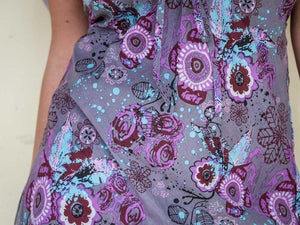 Medha short dress with tie at the neck - lilac floral - Trancentral Shop