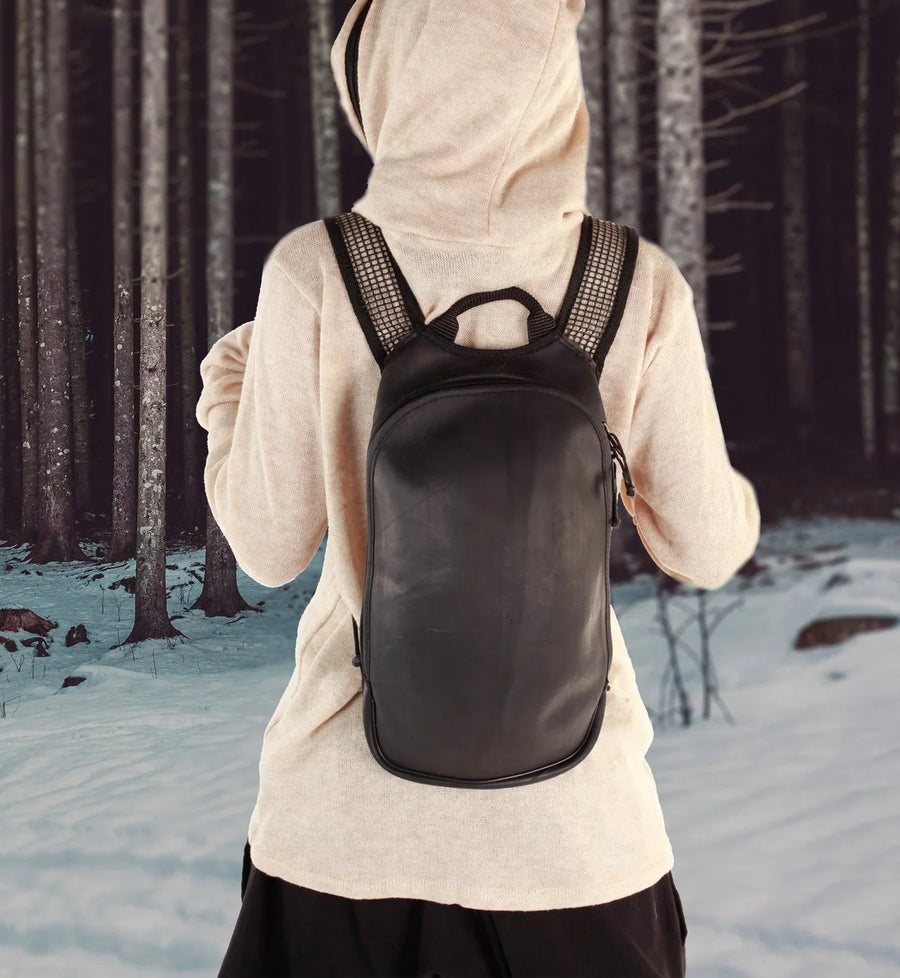 SMALL SUSTAINABLE BACKPACK BAG RECYCLED INNER - Trancentral Shop