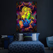 Load image into Gallery viewer, ZombPsy the Psychedelic Zombie Mermaid Fluorescent UV-Reactive Backdrop Trippy Tapestry - Trancentral Shop
