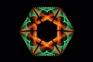2 Layers 3D Psychedelic UV lamp With String art - Trancentral Shop