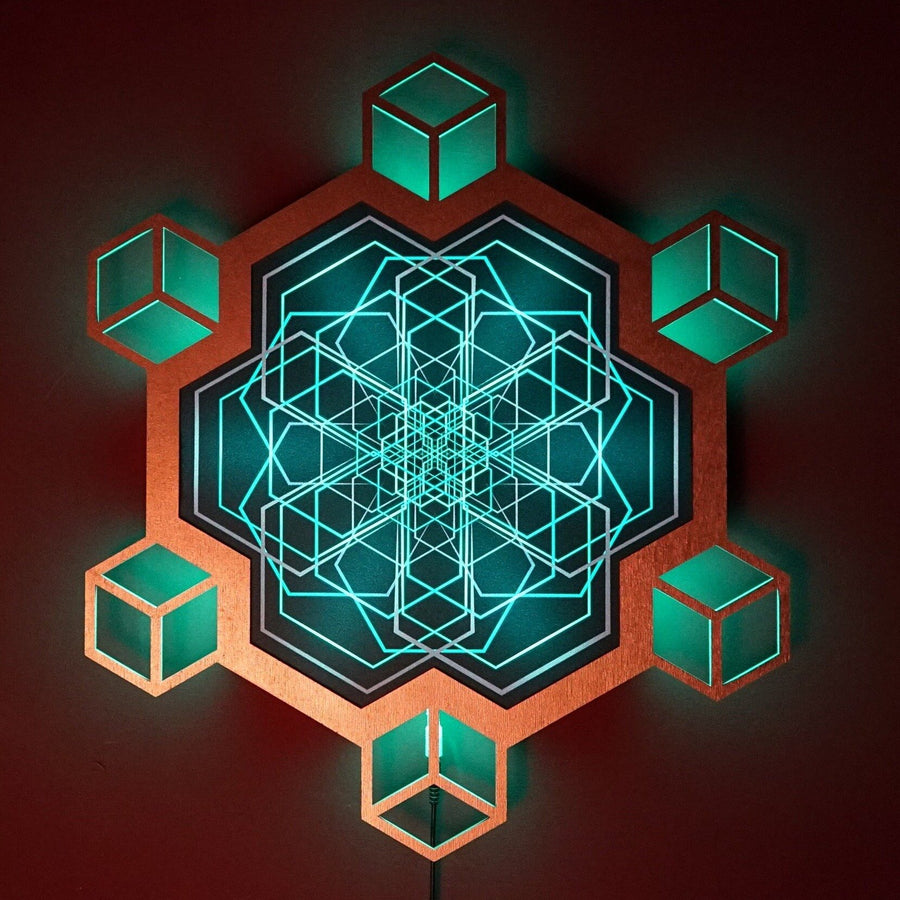 3D Hexagon Movement Changing colors Wall Art - Trancentral Shop