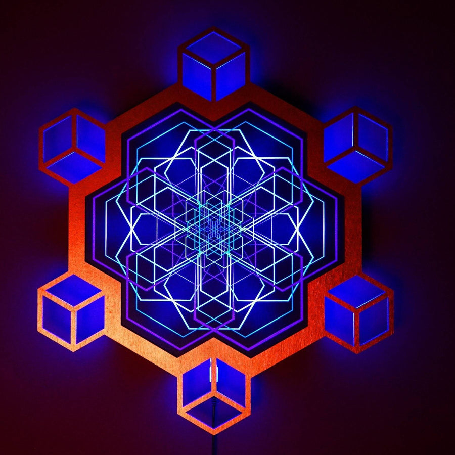 3D Hexagon Movement Changing colors Wall Art - Trancentral Shop