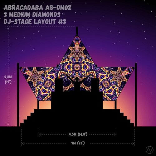 Abracadabra AB-DM02 Psychedelic UV-Reactive DJ-Stage 3 UV-Diamonds Set - Trancentral Shop