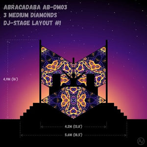 Abracadabra AB-DM03 Psychedelic UV-Reactive DJ-Stage 3 UV Diamonds Set - Trancentral Shop