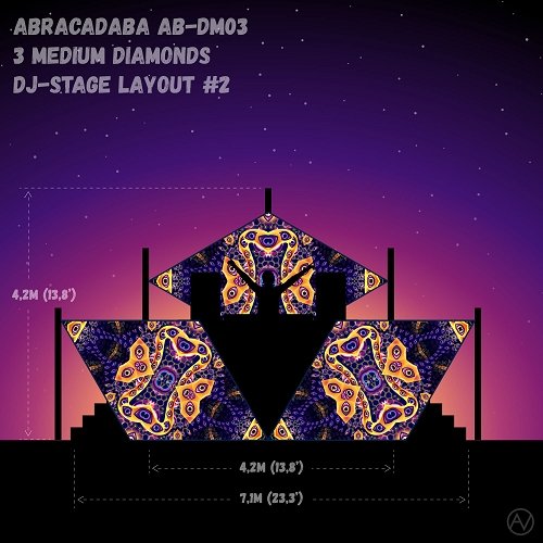 Abracadabra AB-DM03 Psychedelic UV-Reactive DJ-Stage 3 UV Diamonds Set - Trancentral Shop