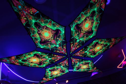 Adept – Psychedelic UV-Reactive Canopy – Ceiling Decoration – 6 petals set - Trancentral Shop