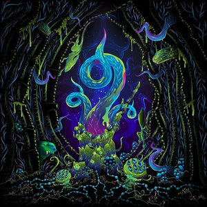 Alien Cave Psychedelic Fluorescent UV-Reactive Backdrop Tapestry - Trancentral Shop