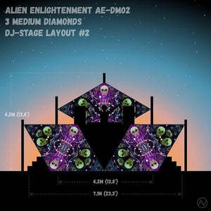 Alien Enlightenment AE-DM02 Psychedelic UV Reactive DJ Stage 3 UV Diamonds Set - Trancentral Shop