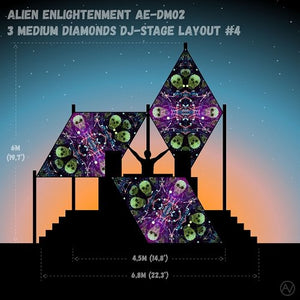 Alien Enlightenment AE-DM02 Psychedelic UV Reactive DJ Stage 3 UV Diamonds Set - Trancentral Shop