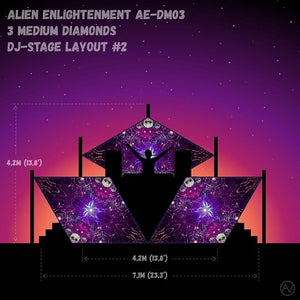 Alien Enlightenment AE DM03 Psychedelic UV Reactive DJ Stage 3 UV Diamonds Set - Trancentral Shop