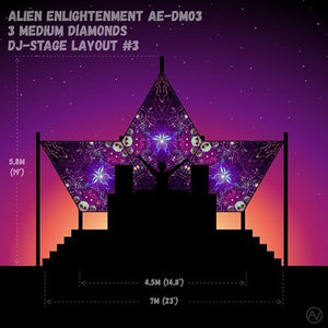Alien Enlightenment AE DM03 Psychedelic UV Reactive DJ Stage 3 UV Diamonds Set - Trancentral Shop