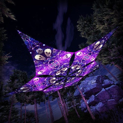 Alien Enlightenment DM02 Hexagram UV Canopy Psychedelic Party Decoration - Trancentral Shop