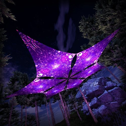 Alien Enlightenment DM03 Hexagram UV Canopy Psychedelic Party Decoration - Trancentral Shop