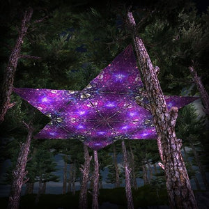 Alien Enlightenment Triangle TR03 Psychedelic UV Reactive Canopy Parts Stretchable Print on Lycra - Trancentral Shop