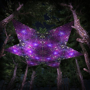 Alien Enlightenment Triangle TR03 Psychedelic UV Reactive Canopy Parts Stretchable Print on Lycra - Trancentral Shop