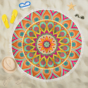 Hippy Trippy Mandala Festival Beach Blanket - Trancentral Shop