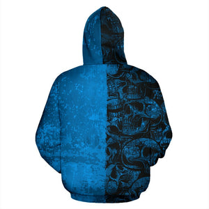 Blue Skull Hoodie - Trancentral Shop