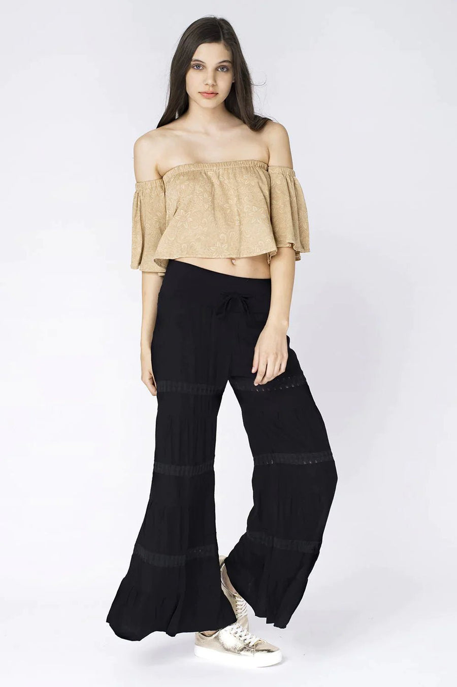 BOHEMIAN LINEN PANTS BLACK - Trancentral Shop