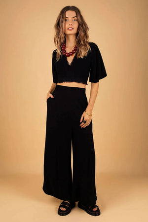 BOHEMIAN LINEN PANTS BLACK - Trancentral Shop