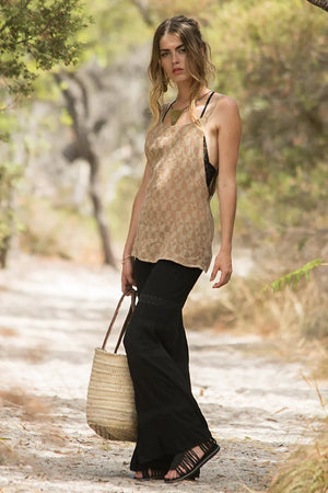 BOHEMIAN LINEN PANTS BLACK - Trancentral Shop