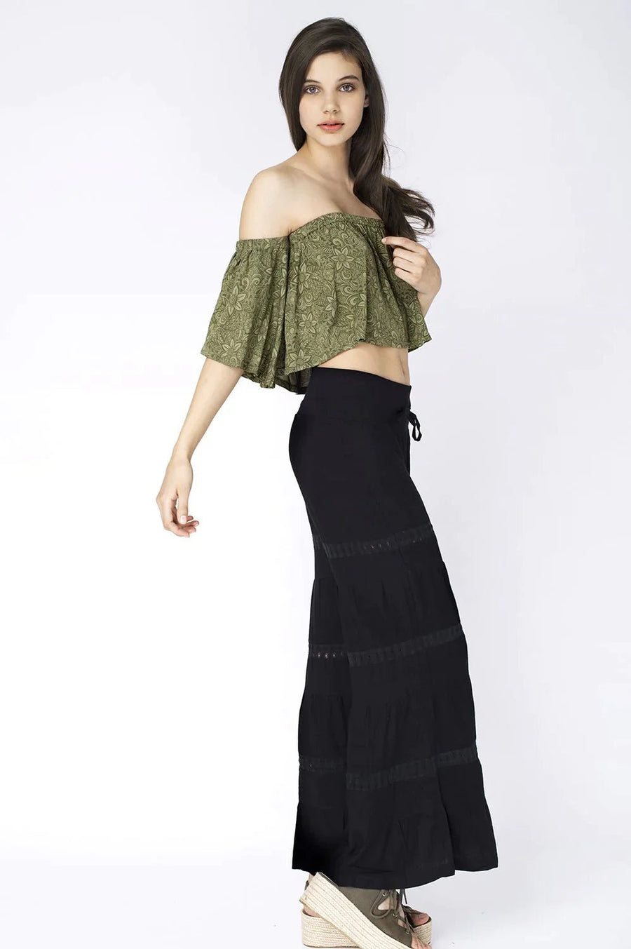 BOHEMIAN LINEN PANTS BLACK - Trancentral Shop