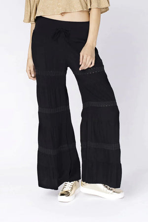 BOHEMIAN LINEN PANTS BLACK - Trancentral Shop