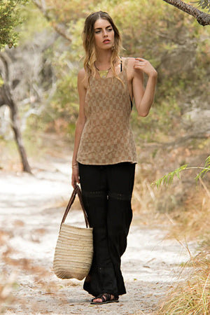 BOHEMIAN LINEN PANTS BLACK - Trancentral Shop