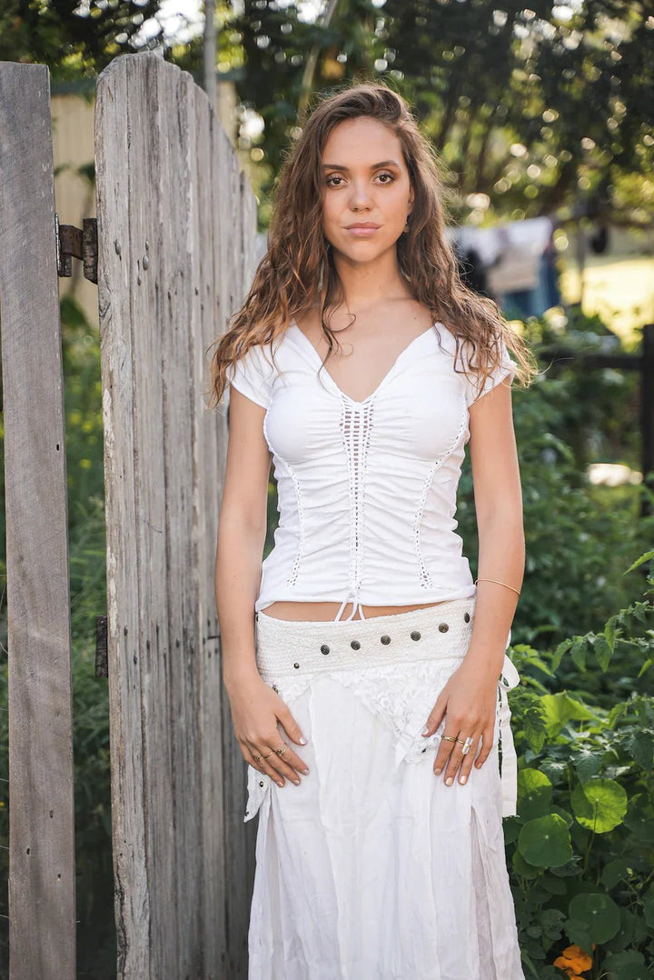 BRAIDED TOP WHITE - Trancentral Shop