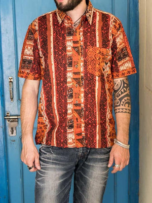 Budhil Shirt ethnic orange - Trancentral Shop