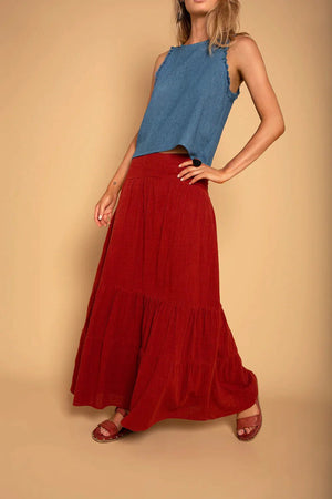 CELESTE SKIRT DEEP RED - Trancentral Shop