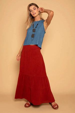 CELESTE SKIRT DEEP RED - Trancentral Shop