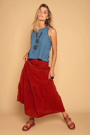 CELESTE SKIRT DEEP RED - Trancentral Shop