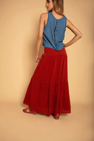 CELESTE SKIRT DEEP RED - Trancentral Shop