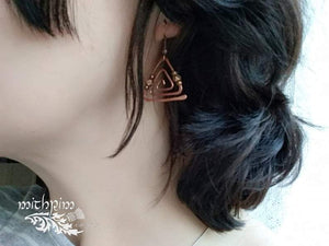 Copper triangle geometric earrings - Trancentral Shop