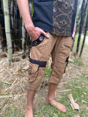 DAKRU BROWN CARGO MENS PANTS SHORTS - Trancentral Shop