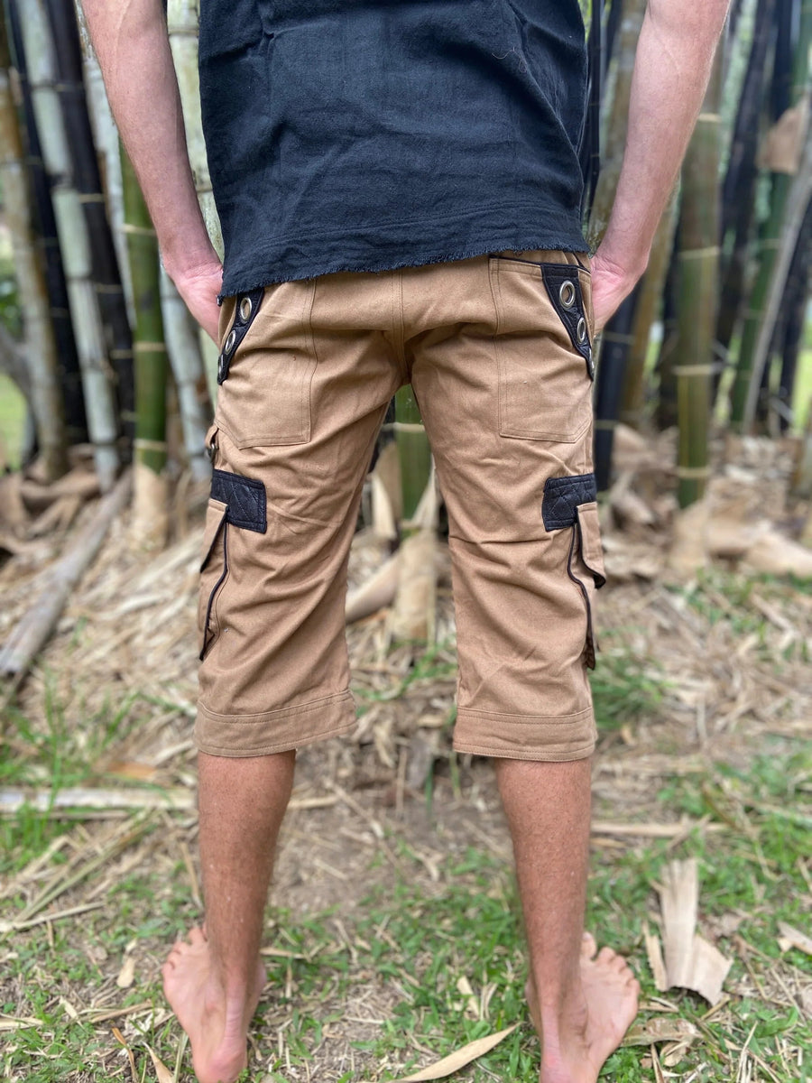 DAKRU BROWN CARGO MENS PANTS SHORTS - Trancentral Shop