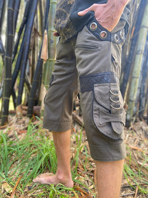 DAKRU GREEN CARGO MENS PANTS SHORTS - Trancentral Shop