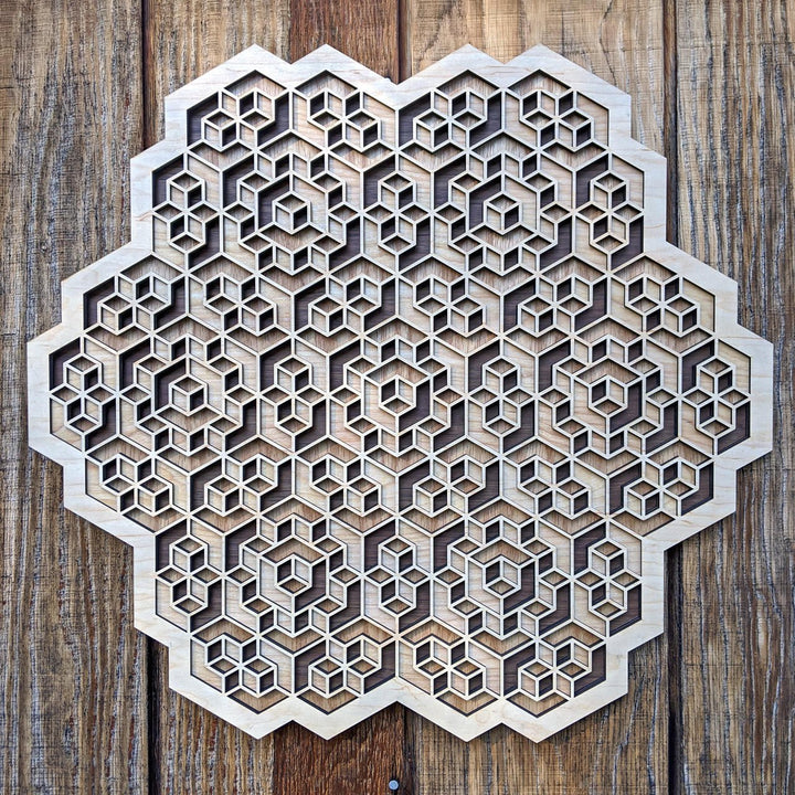 Dimensional Hexagon Mandala Four Layer Wall Art - Trancentral Shop