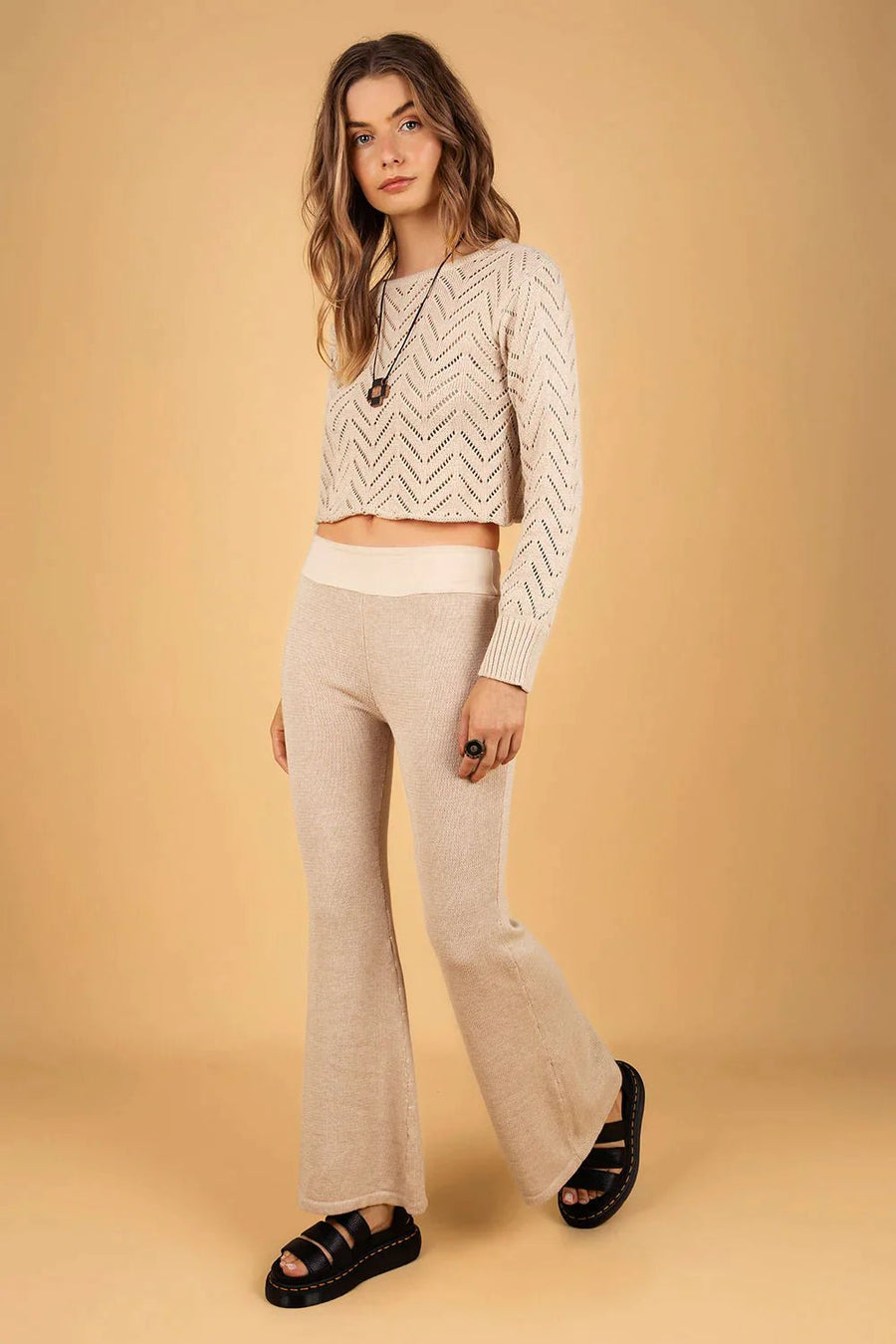 ELIOTT KNIT PANTS CREAM - Trancentral Shop