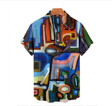 Fashion Street Clothes Casual Shirt 3d Graffiti Oil Painting Printed Shirt - Trancentral Shop