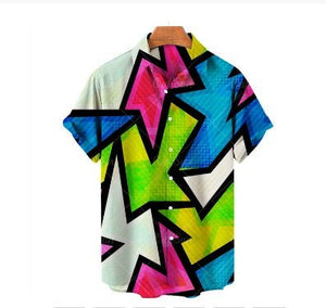 Fashion Street Clothes Casual Shirt 3d Graffiti Oil Painting Printed Shirt - Trancentral Shop