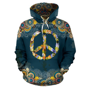 Feather Peace Mandala Hoodie - Trancentral Shop