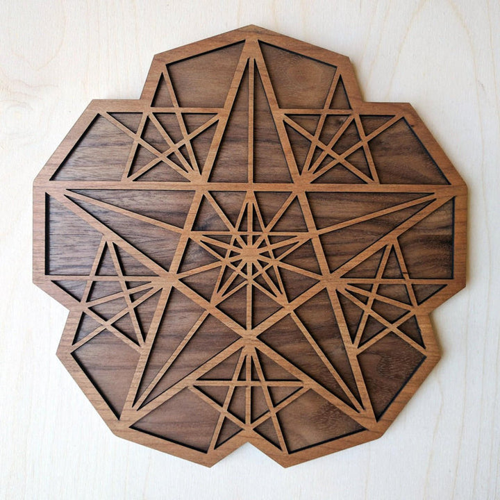 Five Sided Star Pentagram Fractal Two Layer Wall Art - Trancentral Shop